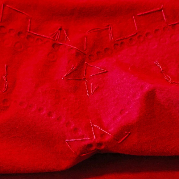 TOP, HAND SEWN MULTICOLOUR BEADS, RED, SIZE 3X, ROUND NECK, LONG SLEEVE, DIANE - Picture 9 of 15